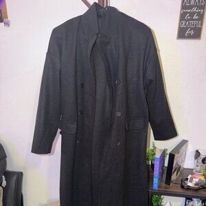 Black Wool-Blend Overcoat — Classic Minimalist Style - New with Tags - Nordstrom